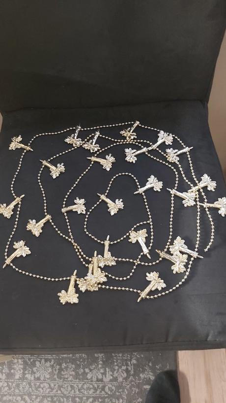 Vianočná dekorácia reťaz zlatá 3m,