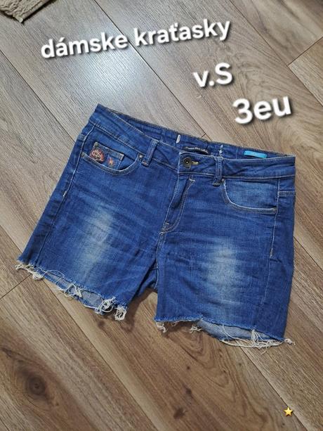 Dámske riflové kraťasy, s