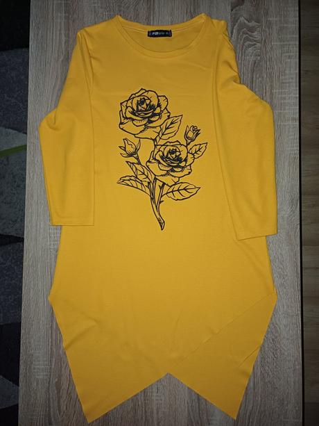 Tunika s ružou, fishbone,xs