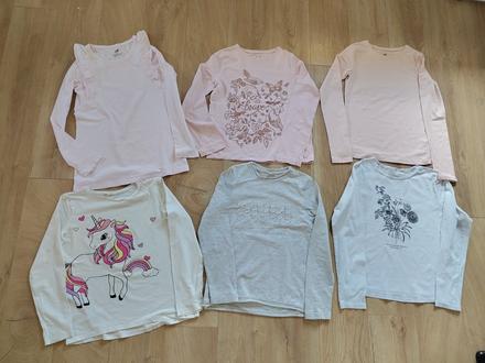 6x tricka s dlhym rukavom h&m 134_140, h&m,134