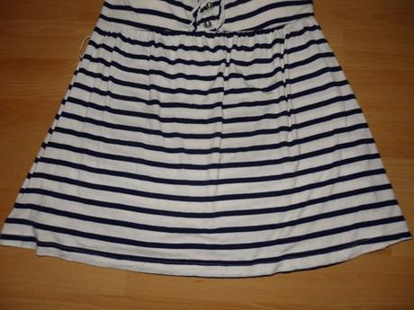 Bielo-modre tricko bez ramienok pasik, xs