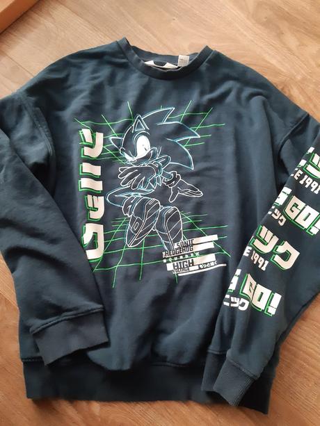 Chlapčenská mikina ježko sonic, h&m,158