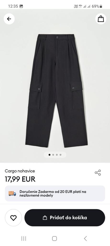 Len oprate cargo nohavice, sinsay,xs