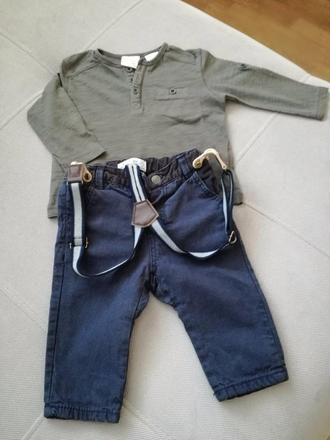 Nohavice na traky + tričko, zara,68