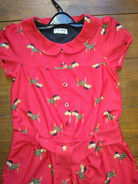 Červený overal, krátke nohavice, next,122