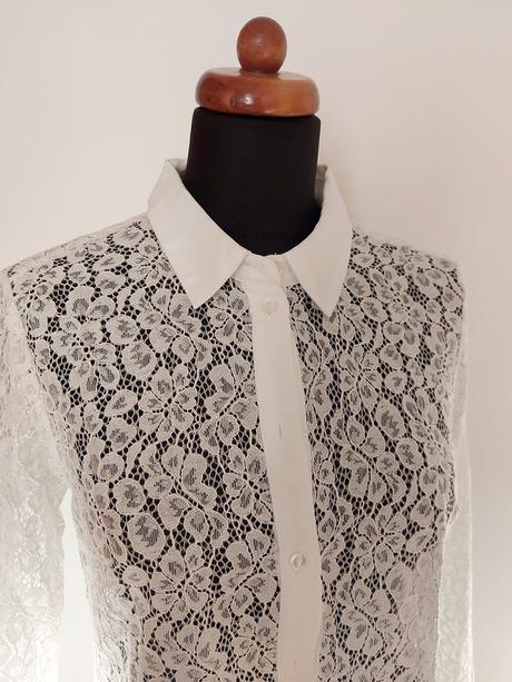 Biela čipkovaná blúzka, m