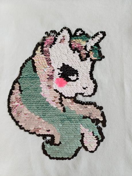 Tričko - flitrované jednorožec, h&m,104