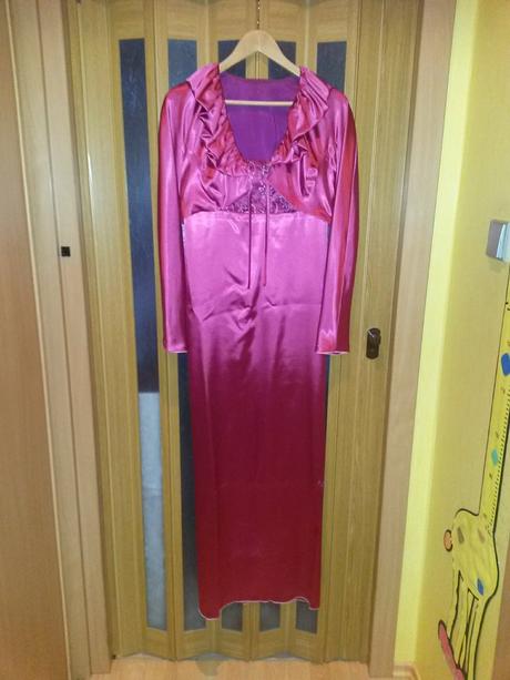 Cyklaménové spoločenské šaty šité na mieru veľ. 40, 42