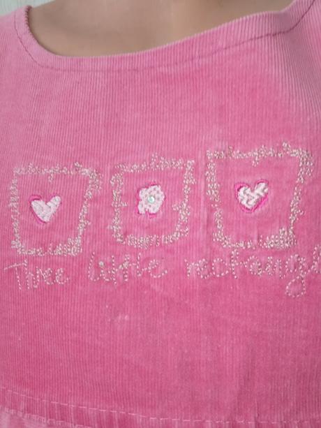 Dievčenské ružové menčestrové šaty so vzorom (116), 116