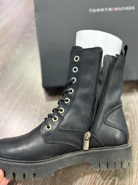 Tommy hilfiger štylove členkove kožené topanky č.3, tommy hilfiger,37