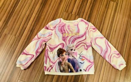 Krasna chlpatá mikinka frozen, h&m,134