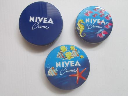 Plechove dozy nivea,