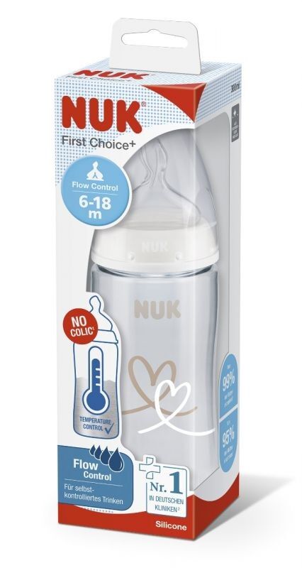 Nuk fc+ fľaša s kontrolou teploty 300 ml, 6-18m, nuk