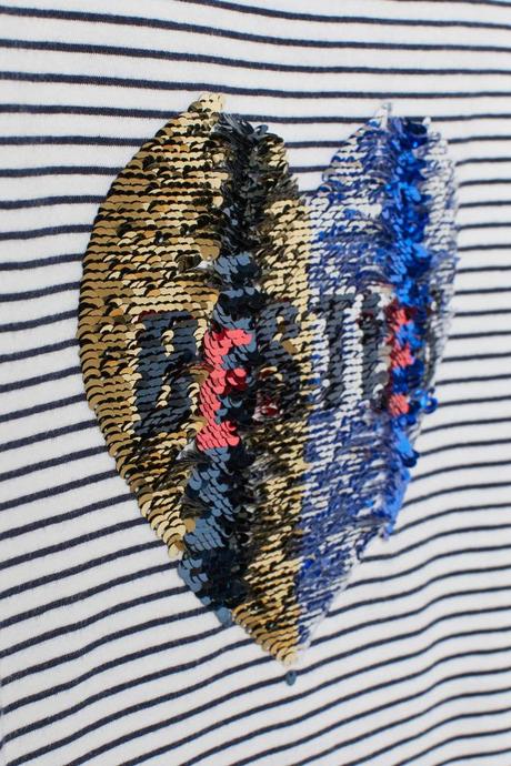 Tricko  s obojstrannými flitrami, h&m,146