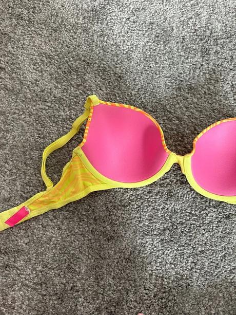 Pink žltá podprsenka 32c, victoria's secret,70c