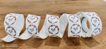 Nálepka - thank you - flower, 