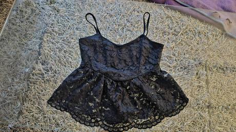 Čipkový top na ramienka xs-s, xs