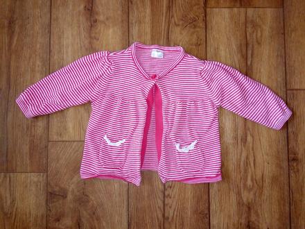 Cerveno biely pruh. svetrik 62 top stav, f&f,62