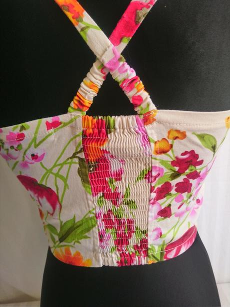 Farebný elastický crop top na ramienka, parisian, xs