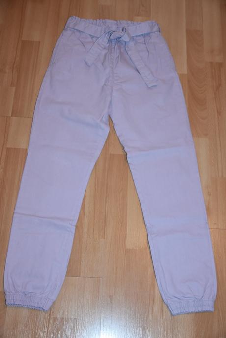 Fialové nohavice na gumičku, 170