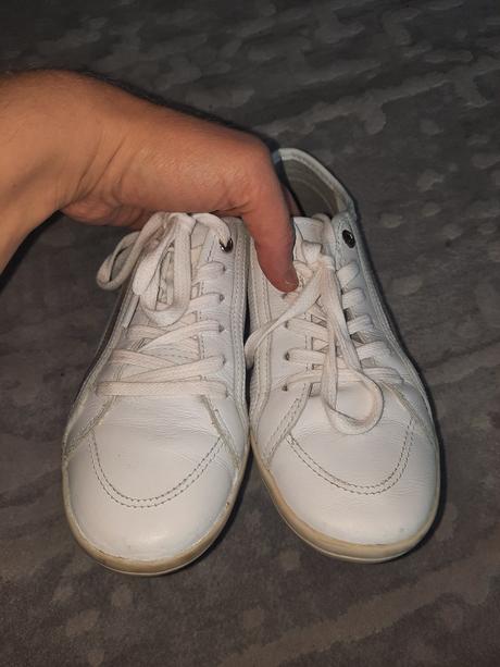 Biele kožené tenisky botasky, 35