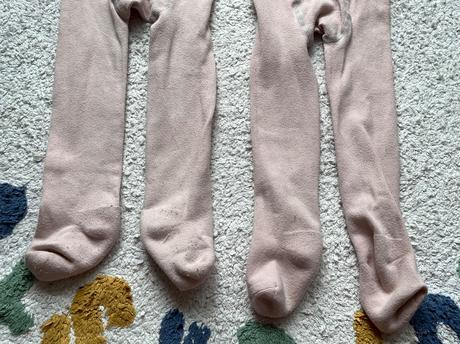 2x bledoružové bavlnené pančuchy tchibo, 98/104, tchibo,98