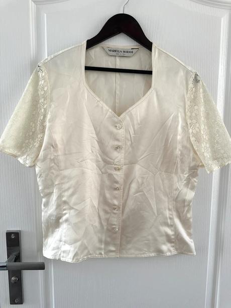 Elegantná hodvábna vintage blúzka mariella burani, l