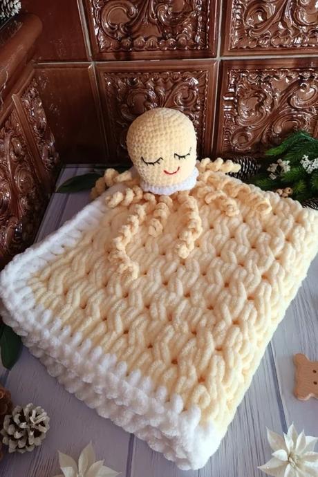 Žltá detská deka alize puffy do kočíka, 