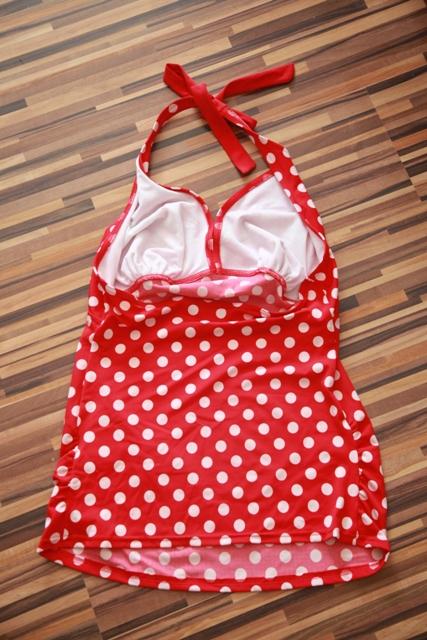 Tehotenské bodkované plavky - tankini, l