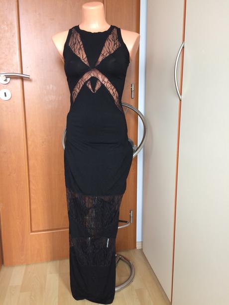 Dlhé čierne s čipkou zn. asos, s