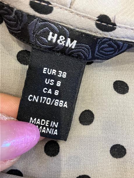 Dámska blúzka s golierom bodkovaná h&m (38), h&m,m