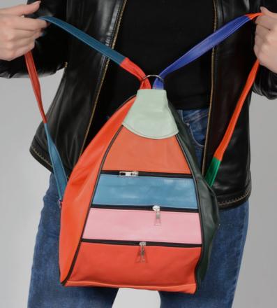 Kožený patchworkový batoh (taška cez rameno), 