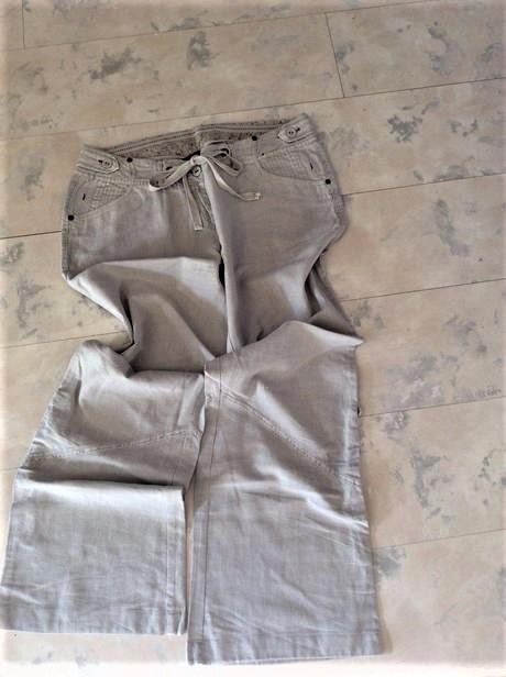 Ľanové tenké voľné nohavice l/xl, dorothy perkins,l