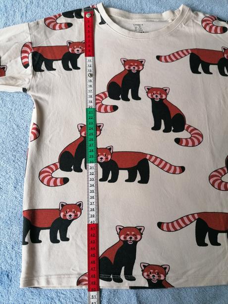 Tričko srdiečka a pandy, lindex,128
