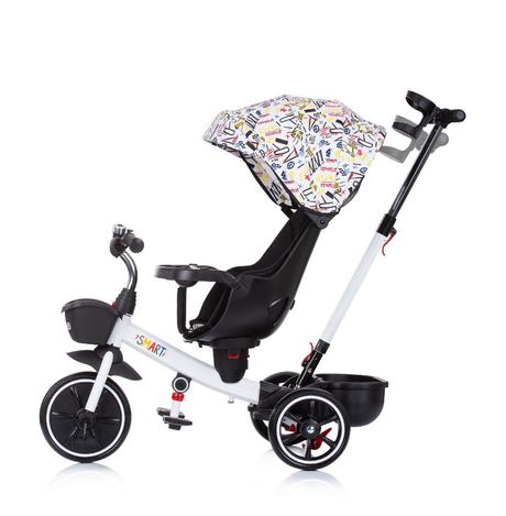 Smart trojkolka 2v1 so strieškou white,