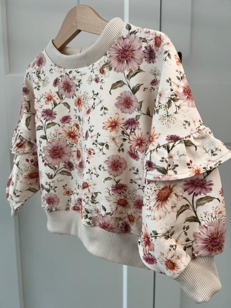 Dievčenská mikina s kvietkami a volánikmi, lindex,86