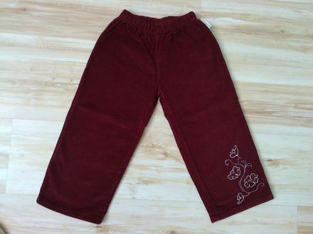 Bordové kordové nohavice, 98