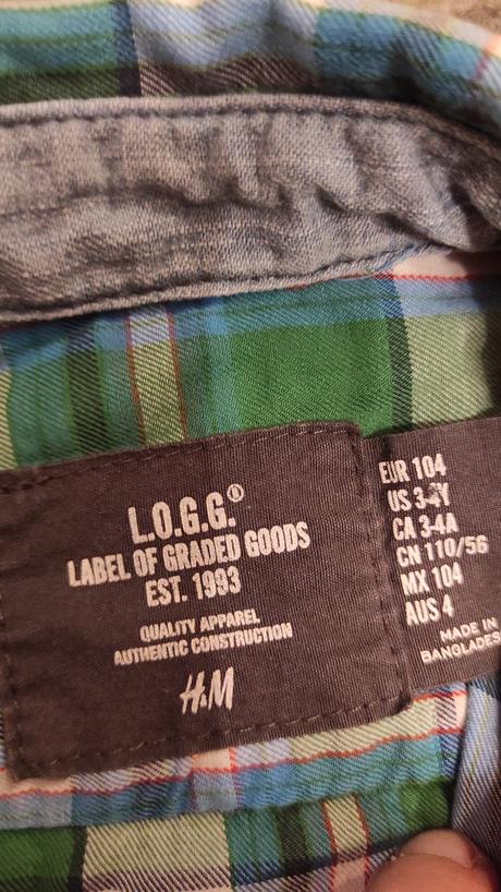 Košeľa dlhý rukáv h&m 3-4 roky, h&m,104