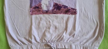 Tričko s kvetmu a flitrami, 170