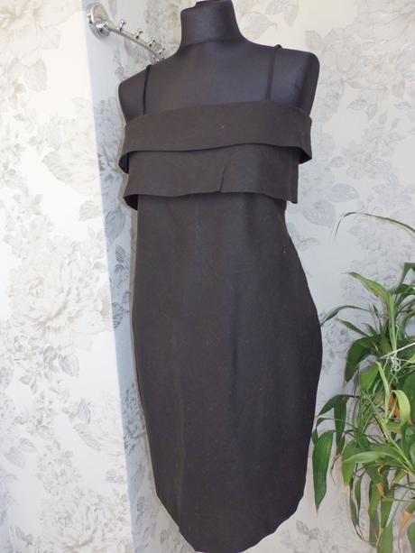 Luxusne lanove saty,čiernej farby,s podsivkou,vyso, 34