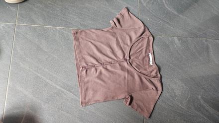 Crop top vrubkovany len opratý, 38
