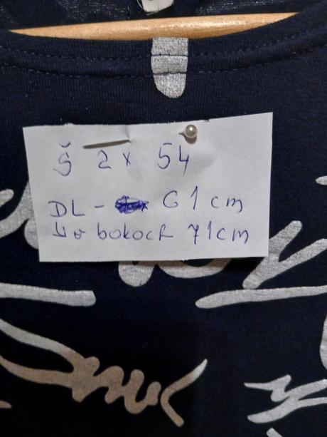 Modrá  asymetrická tunika, xxl