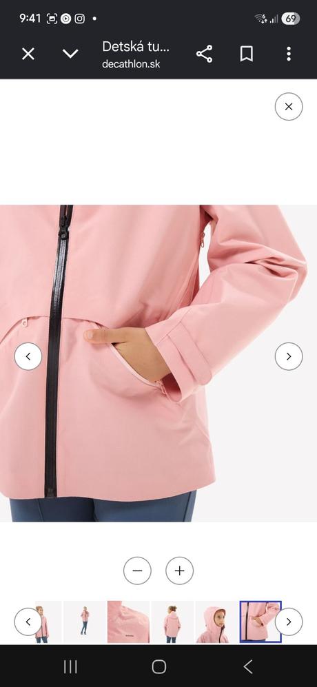 Turistická nepremokavá bunda top stav, quechua,134