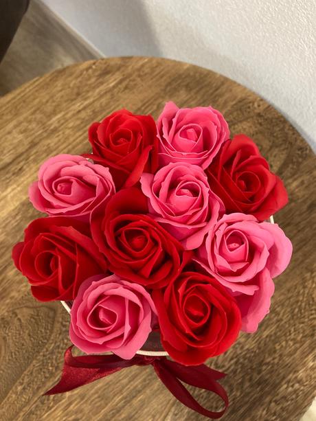 Darčekový box z mydlových ruží, 