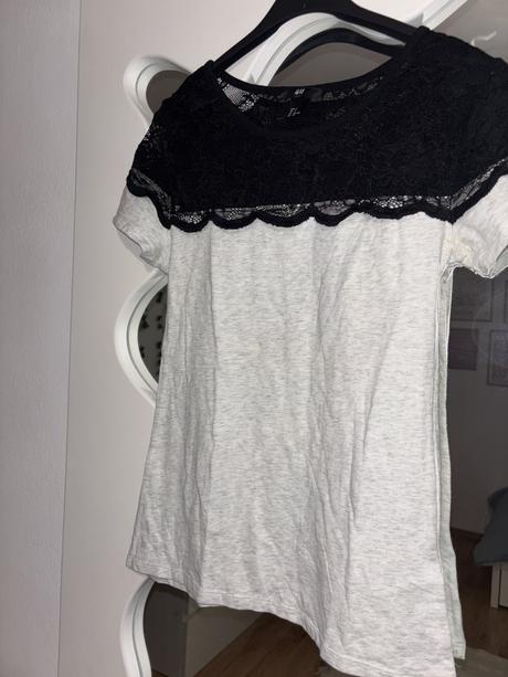 Tričko s čipkou, h&m,s