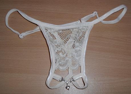 Sexy tangaciky so srdieckom s kamienkami, xs