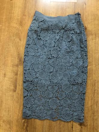 Sukňa cipkovaná midi, h&m,36