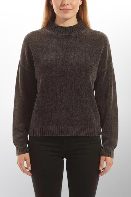 Zamatový/žinylkový rolákový sveter zn.fb sister, xs