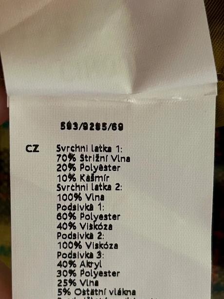 Tmavomodrý kabát zn.cinque č.44 vlna a kašmír, 44