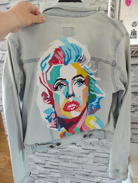 Štýlovo-maľovaná riflovka marylin mon, 40